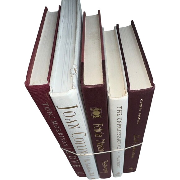 Vintage Hardcover Book Decor BURGUNDY+ WHITE Shelf Staging Props Home Decor - Picture 9 of 15